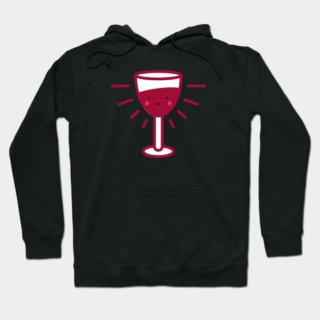 Kawaii Red Wine Glass Hoodie by designminds1